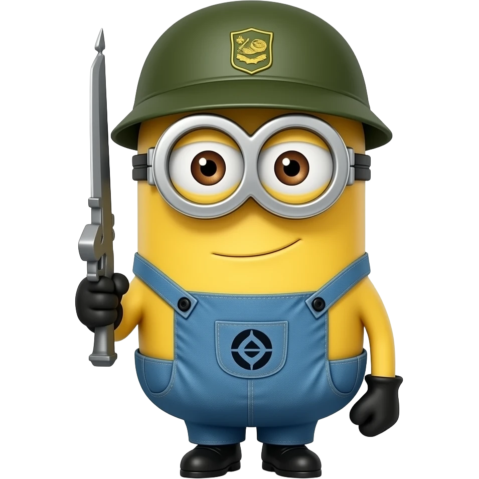 Army Minion at attention on gaurd duty emoji