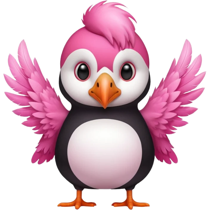 pink puffin steam blowing emoji