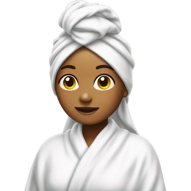 Girl fresh out the shower with a towel on head emoji