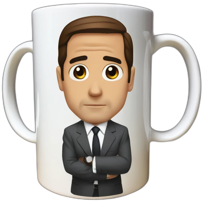 Michael Scott on a mug emoji