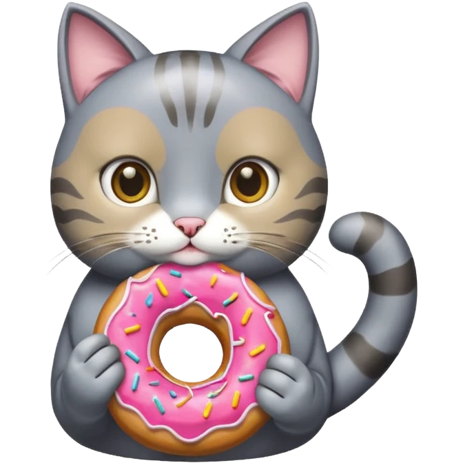cat grey donut emoji