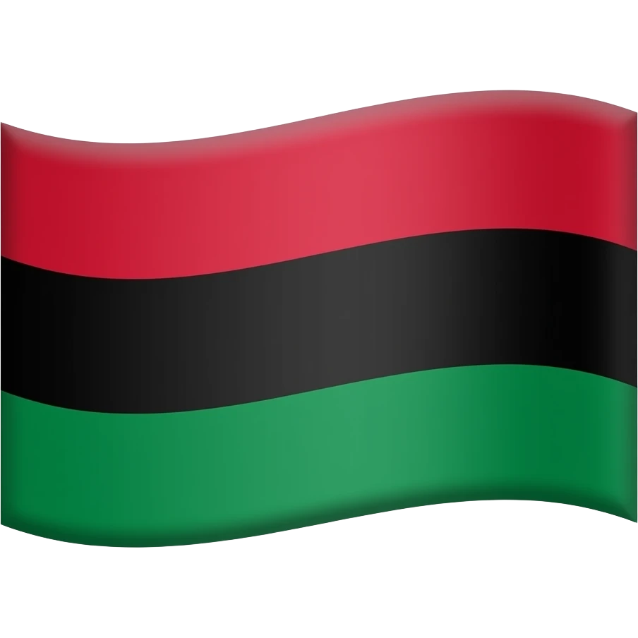 Create the flag of Biafra is a horizontal of red, black, and green emoji
