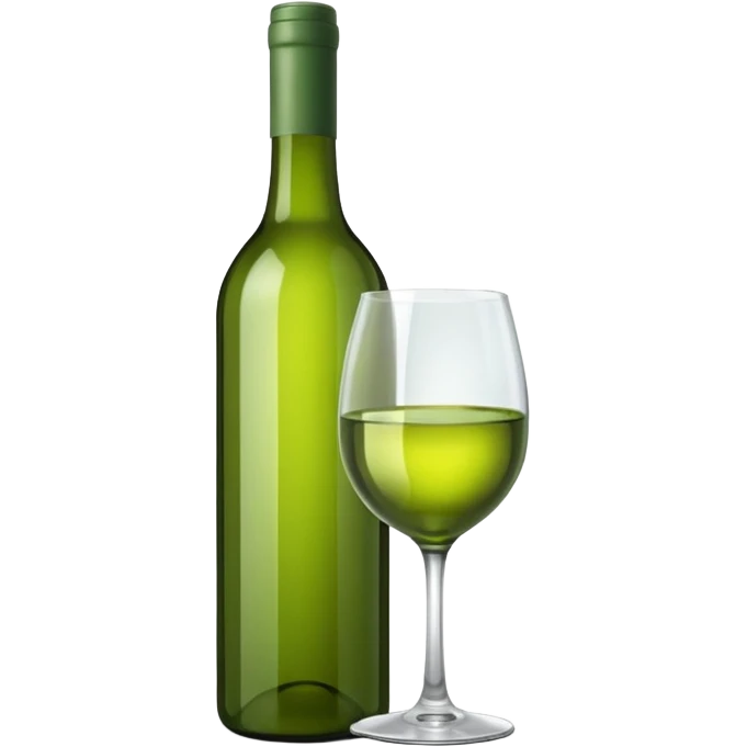 Bottle of wine glass green emoji