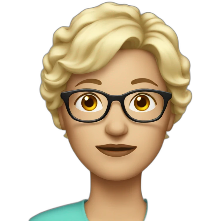 middle age woman blonde hair and glasses emoji