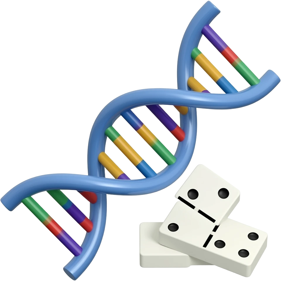 dna helix with a dominoe effect inside it emoji