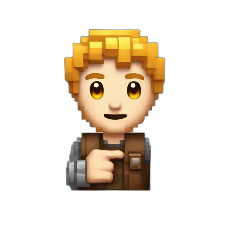 una mano con el pulgar hacia arriba estilo pixel art emoji