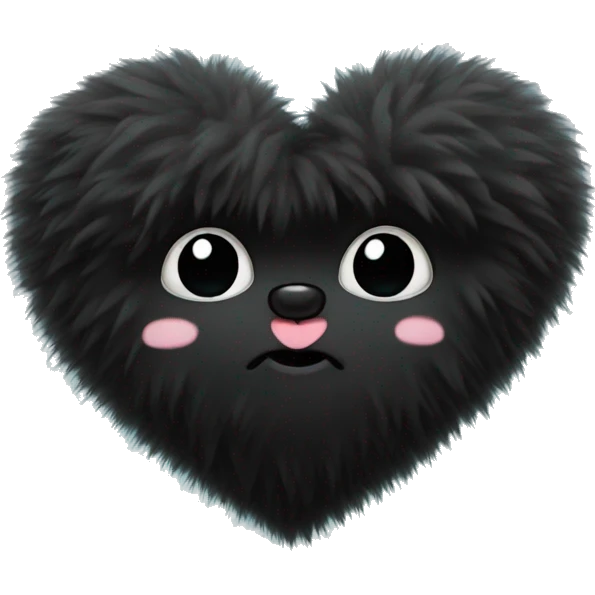 Fluffy black heart emoji