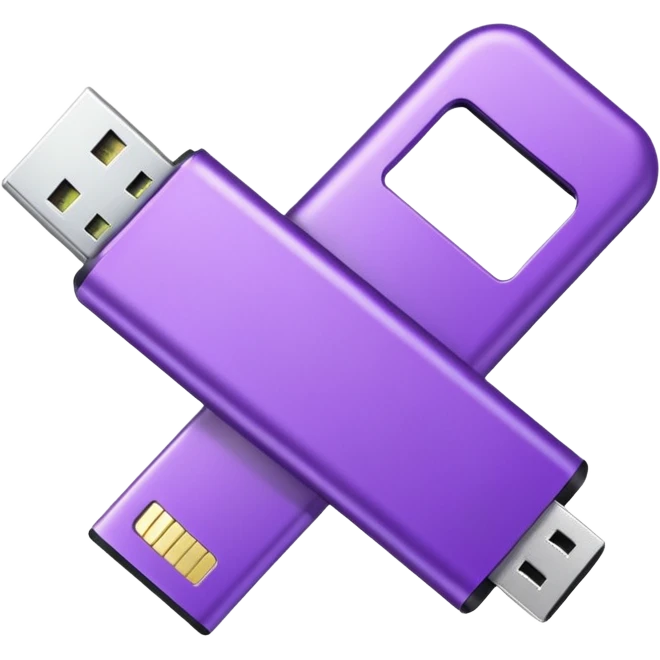 purple usb flash drive emoji