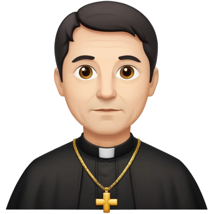 priest with dark hair, middle-aged man in his 50s emoji