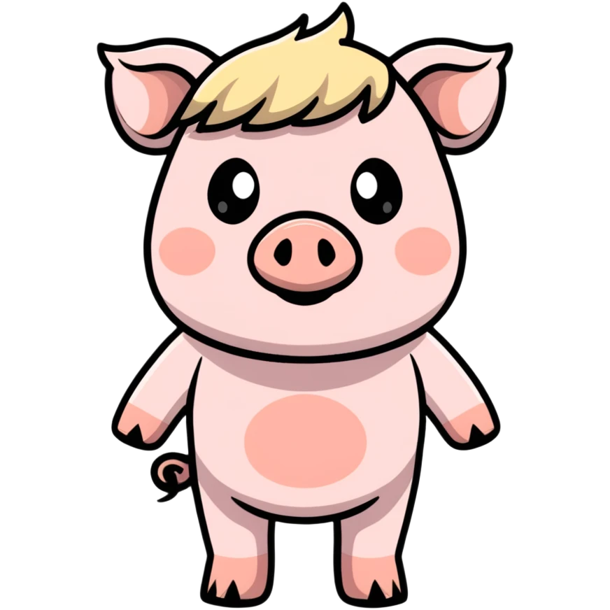 pig with blonde fringe emoji