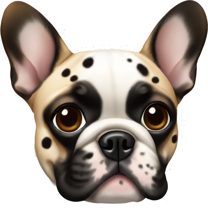 french bulldog with white, brown and black spots  emoji
