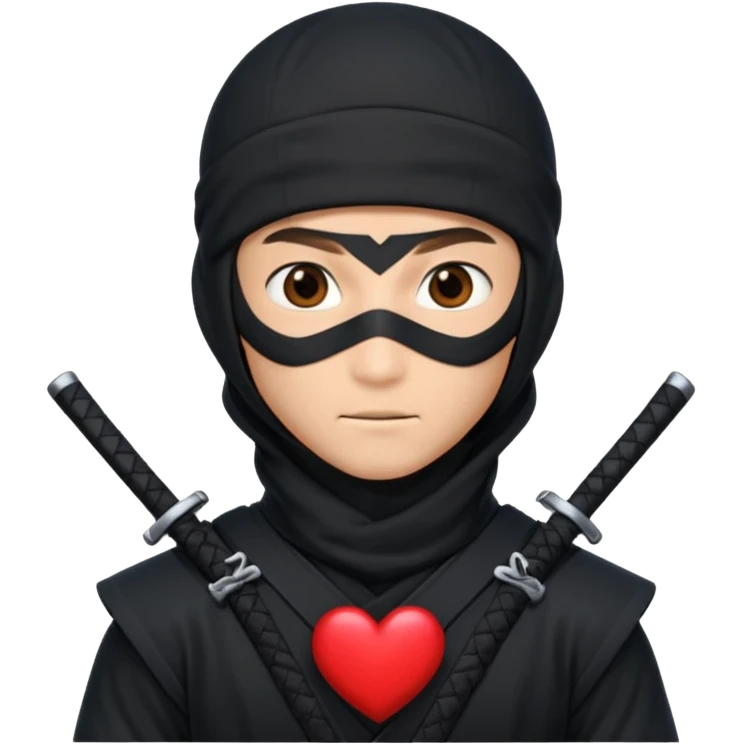 Ninja ojos de corazónes hombre emoji