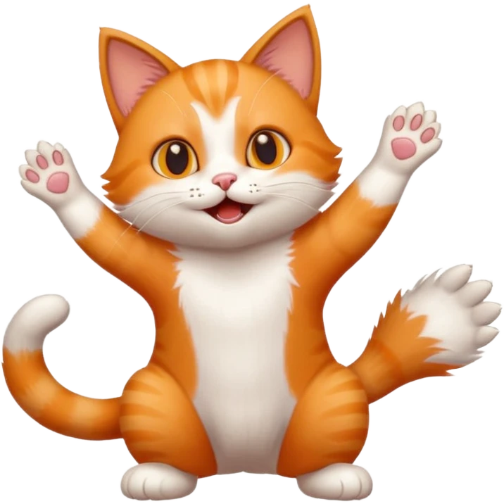 cute cat emoji playfully attacking with paws outstretched and mischievous expression emoji