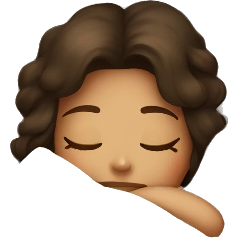 brunette girl sleeping cozy emoji