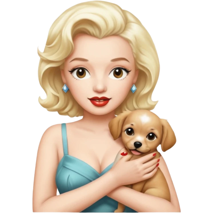 Marilyn Monroe, with dog emoji