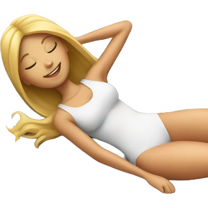 Girl lying on the sun lounger emoji