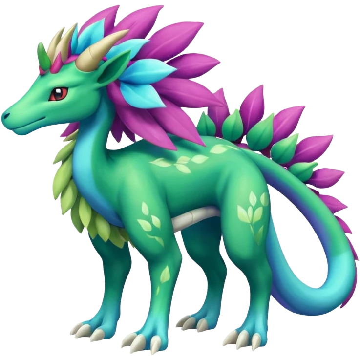 Suicune-Keldeon-Meganium-fusion (full body) emoji