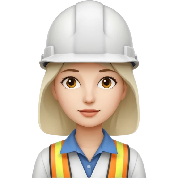 una arquitecta mujer con casco blanco de pie  emoji