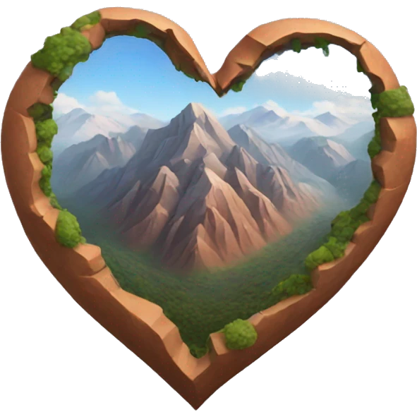 Mountains inside a heart emoji