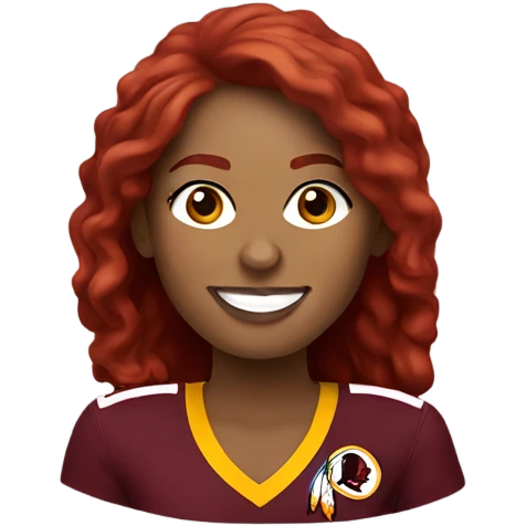 Washington redskins woman fan with red hair emoji