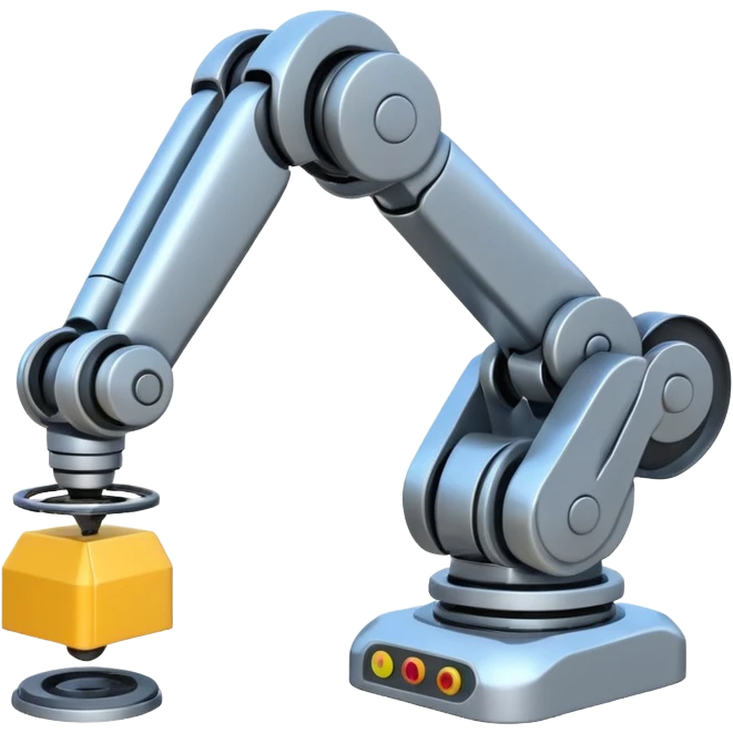 emoji about smartfactory with robot arm and AGV emoji