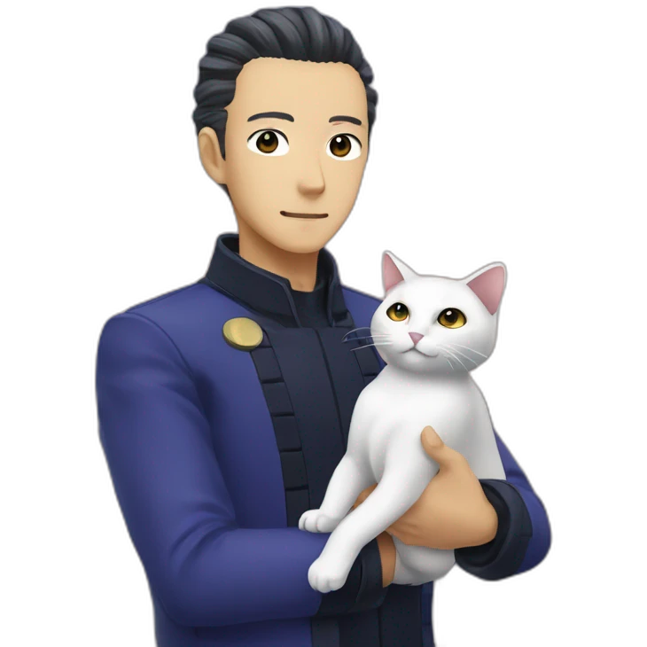 Okuyasu Nijimura with stray cat emoji