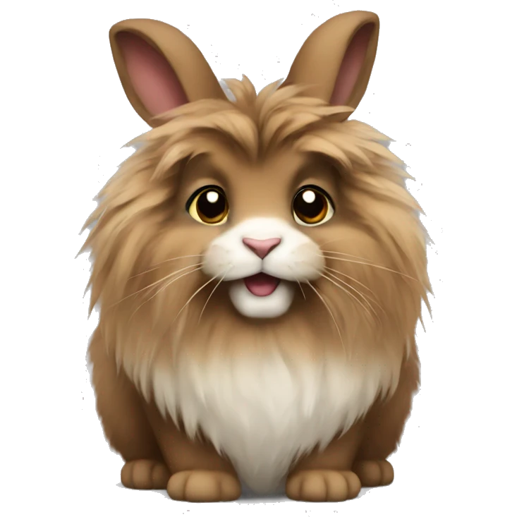 Brown lionhead fluffy rabbit  emoji