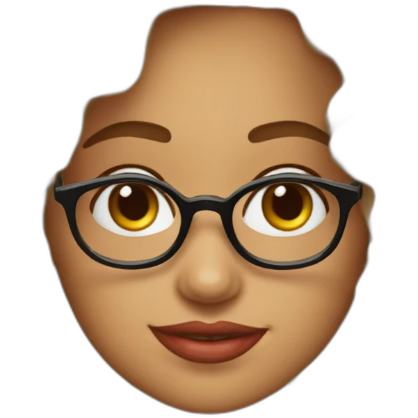 cara mujer cabello rizado peliroja con gafas emoji
