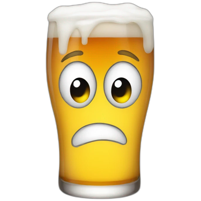 Emo glass of beer emoji frowning emoji