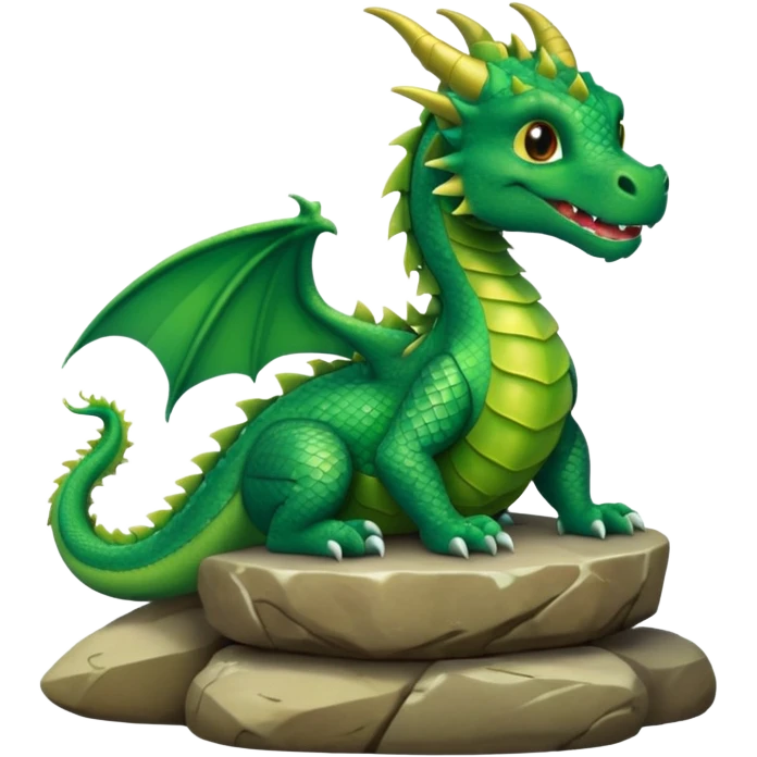 A cute dragon sitting on a throne emoji