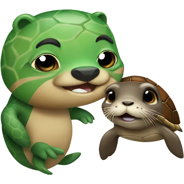 Otter and sea turtle emoji
