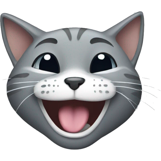 gray cat laughing crying tears emoji emoji
