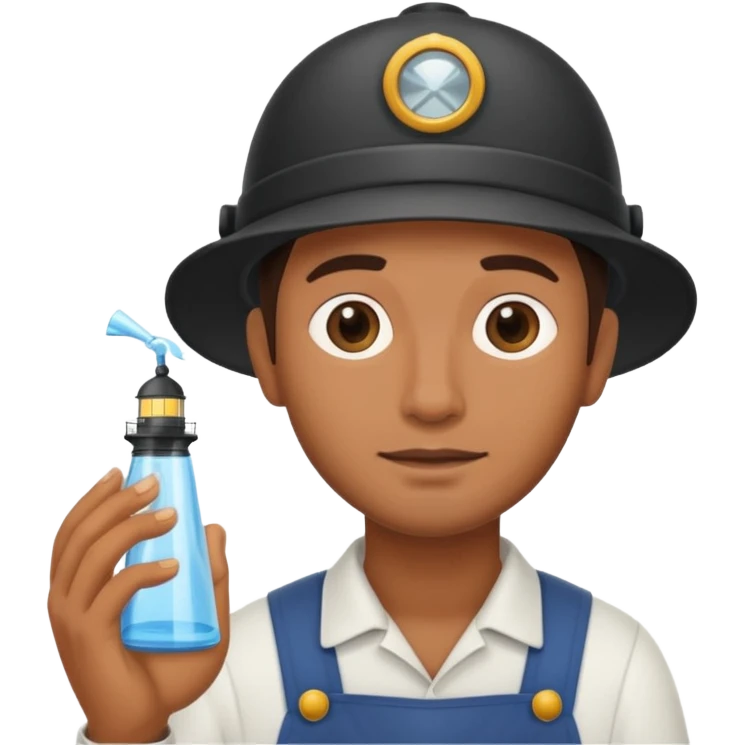 lighthouse Keeper with cleaning lens emoji