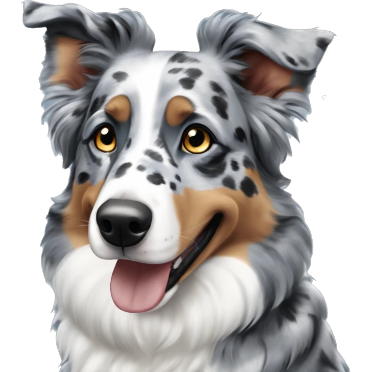 Blue Merle American shepherd celebrating Hanukkah emoji