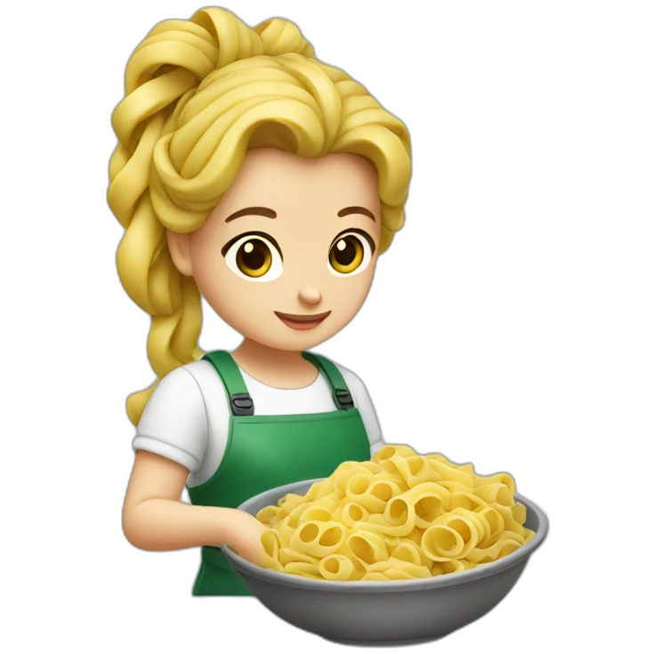 Italian girl making pasta emoji