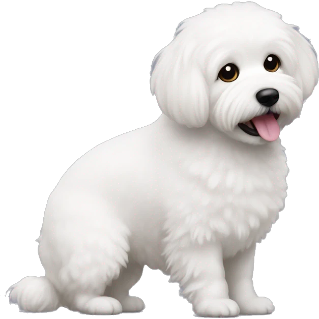 Bishon frise playing with a ball emoji