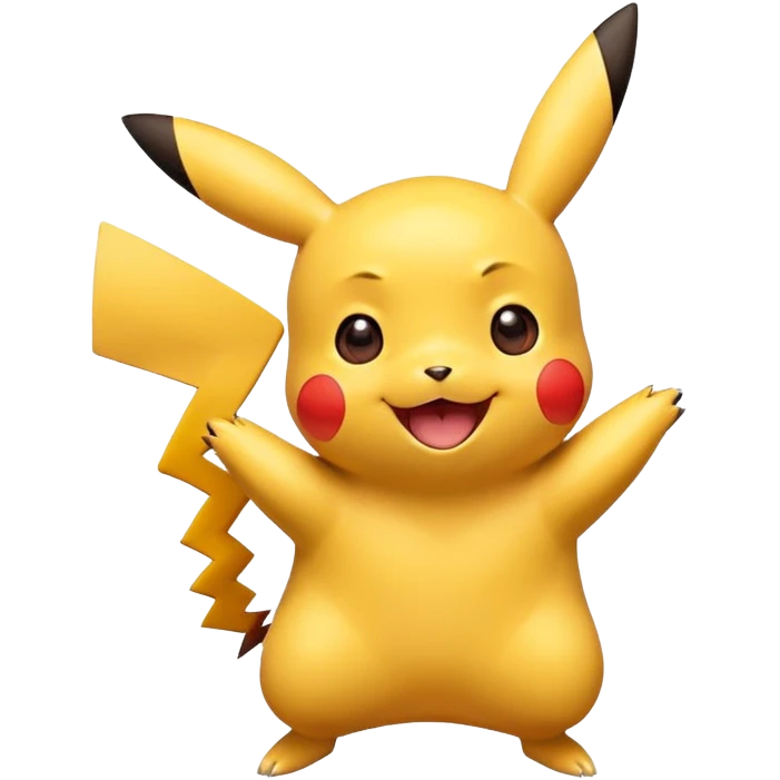 happy excited Pikachu with big smile emoji