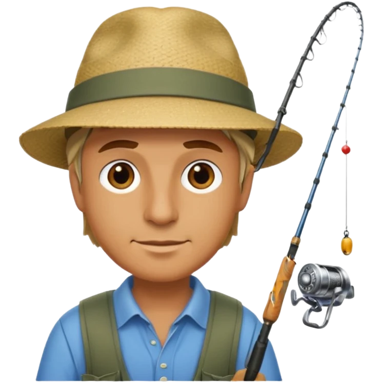 a man holding a fishing rod emoji