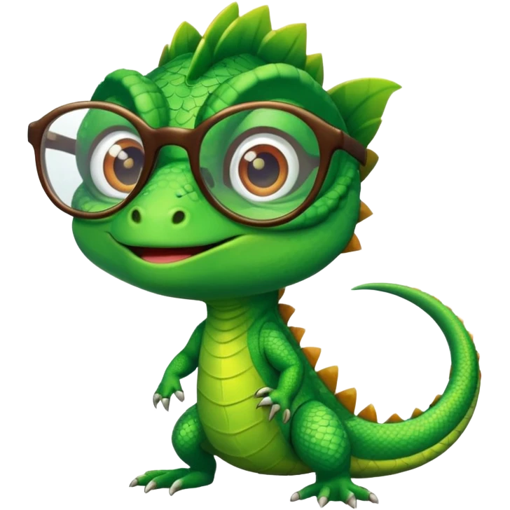 lizard wearing glasses emoji
