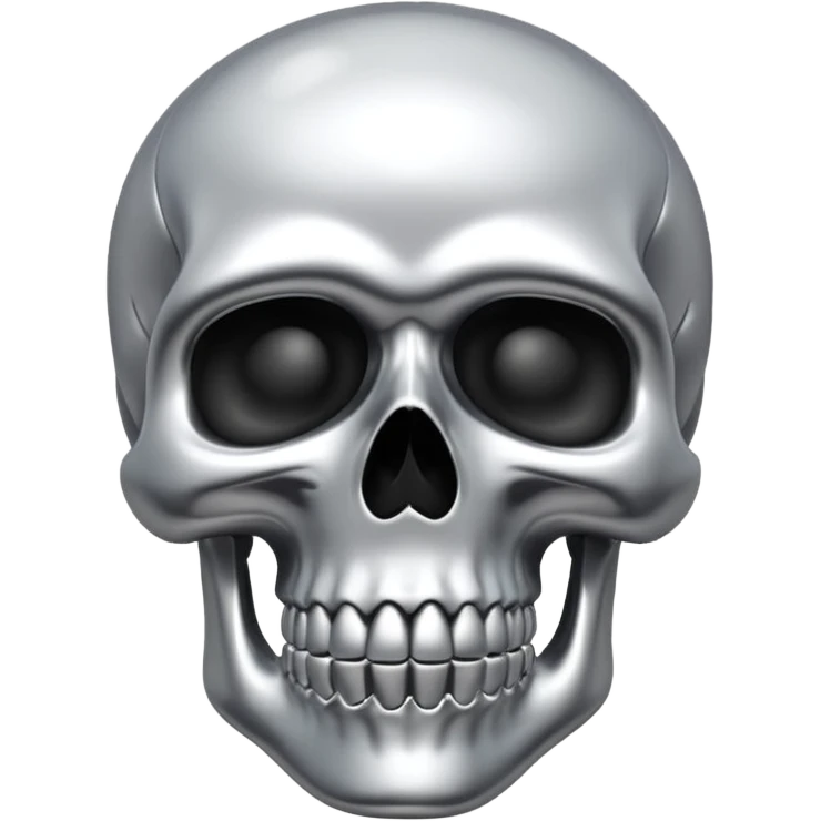 silver chrome scull emoji