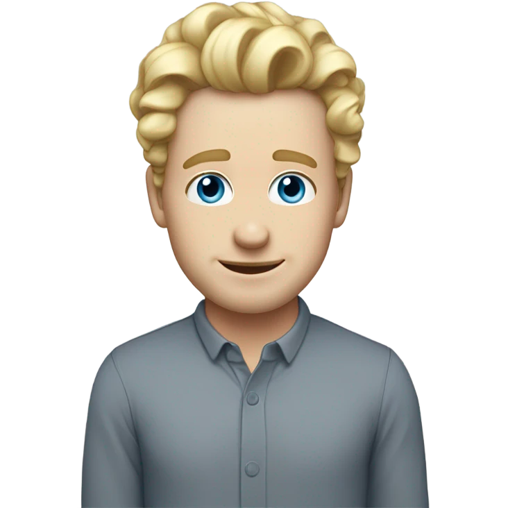 3/4 profile light curl blonde 30yo man blue eyed pale skin emoji