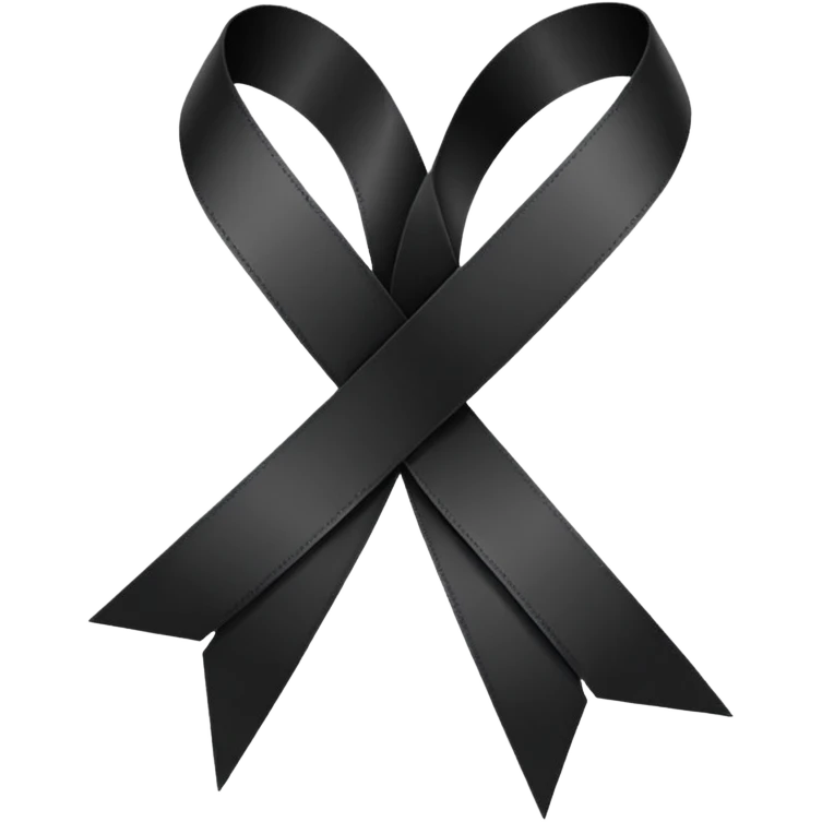 Ruban noir croisé avec 1 boucle emoji