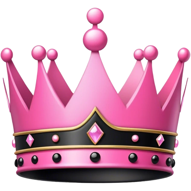 Pink and black crown emoji