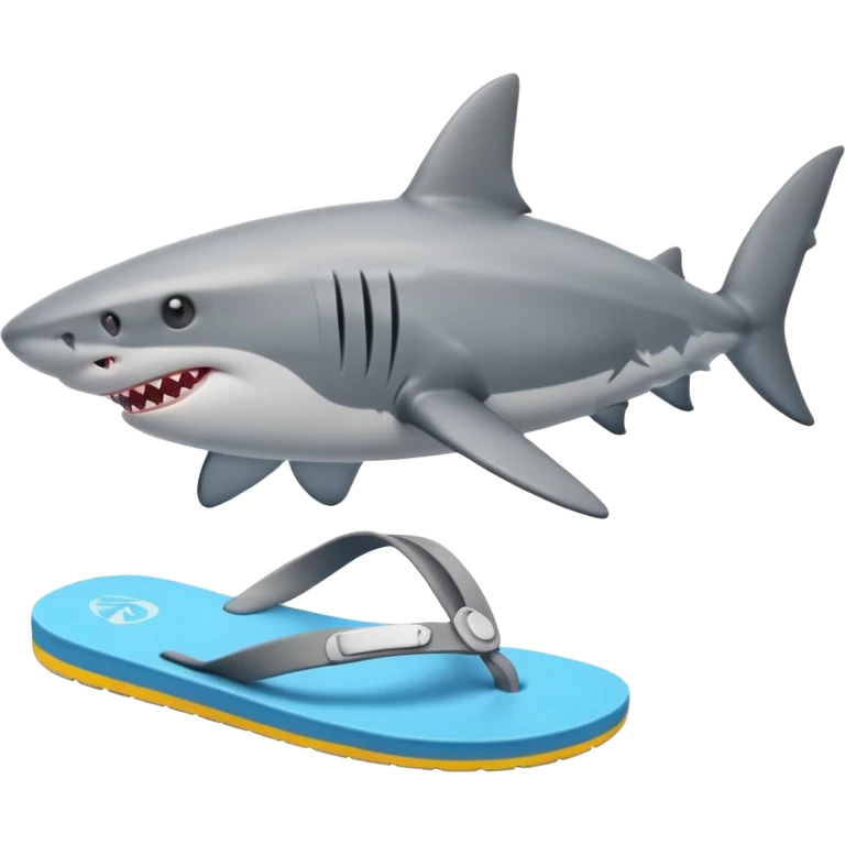 Hace a un tiburon con ojotas emoji