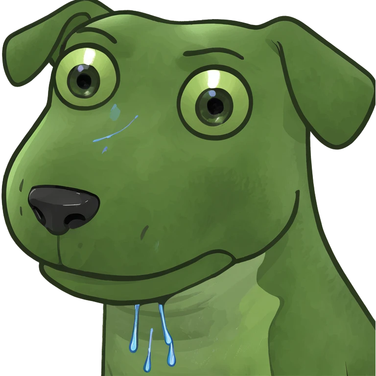 Crying dog emoji