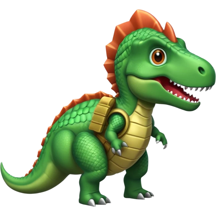 Dinosaur as a soldier emoji