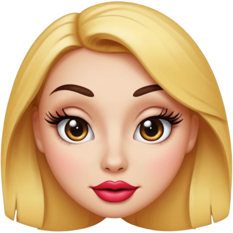 sexy hot goodlooking emoji face smirking duck lips huge curved eyelashes glamorous makeover emoji