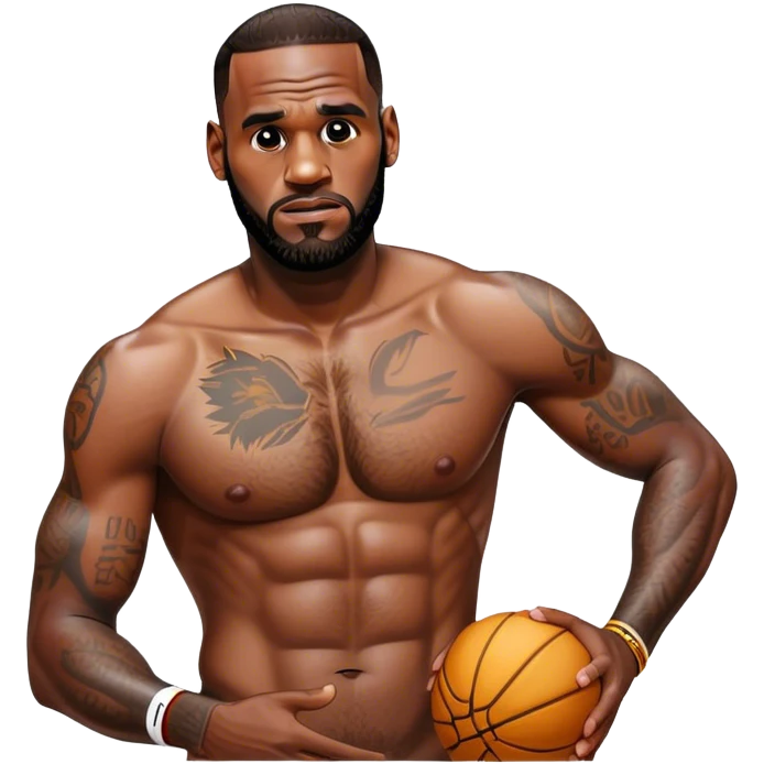 Shirtless LeBron emoji