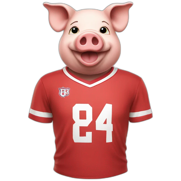 Pig with seville football t-shirt emoji