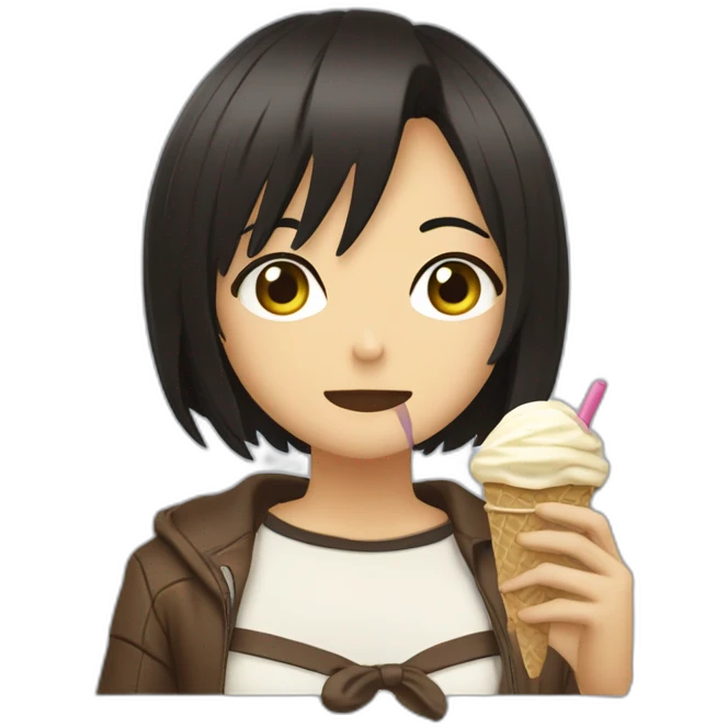 Mikasa Ackerman eat ice cream  emoji